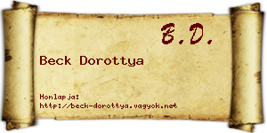 Beck Dorottya névjegykártya